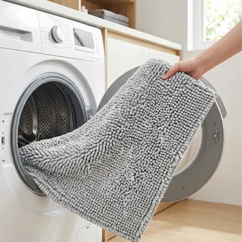 Lichtgrijze Badmat 90×60 cm – Anti-Slip & Absorberend – Comfortabele Badkamermat