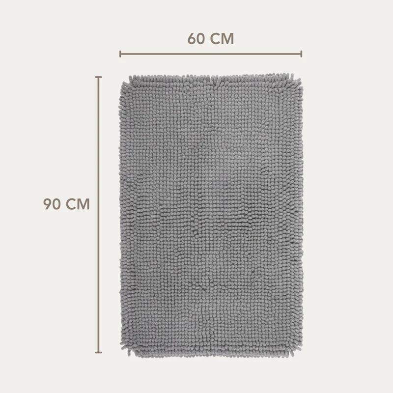 Grijze Badmat – Anti-Slip & Absorberend – Comfortabele Badkamermat 60 x 90 CM
