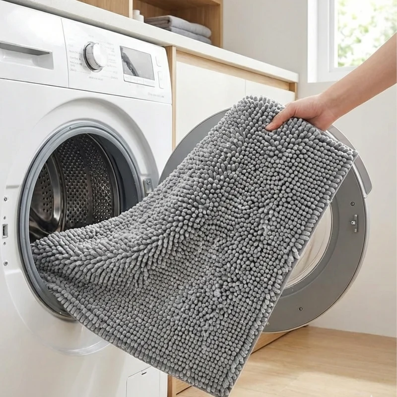 Grijze Badmat – Anti-Slip & Absorberend – Comfortabele Badkamermat 60 x 90 CM