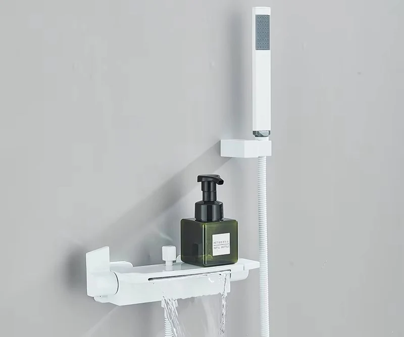 Witte Thermostatische Doucheset – Watervaldouche & Waterbesparende Handdouche
