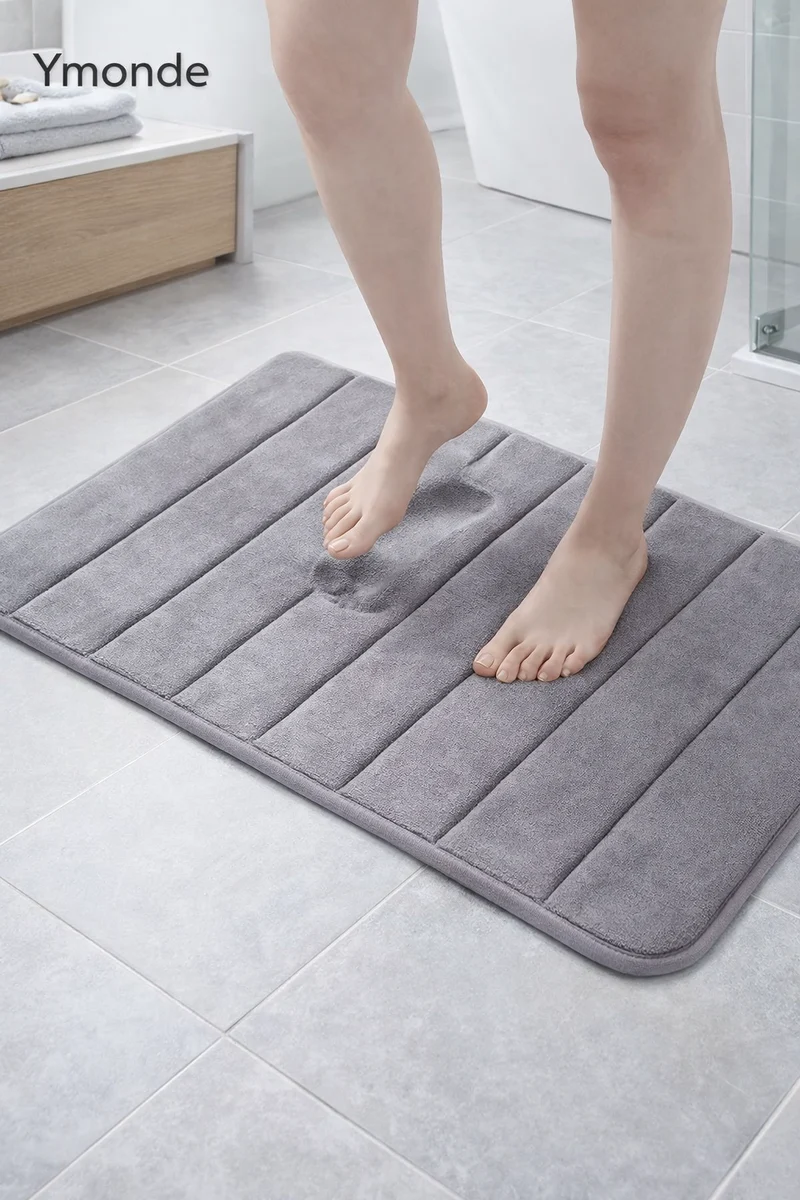 Lichtgrijze Anti‑Slip Douche‑ en Badmat – Veilig & Waterafvoerend PVC – 40×60 cm