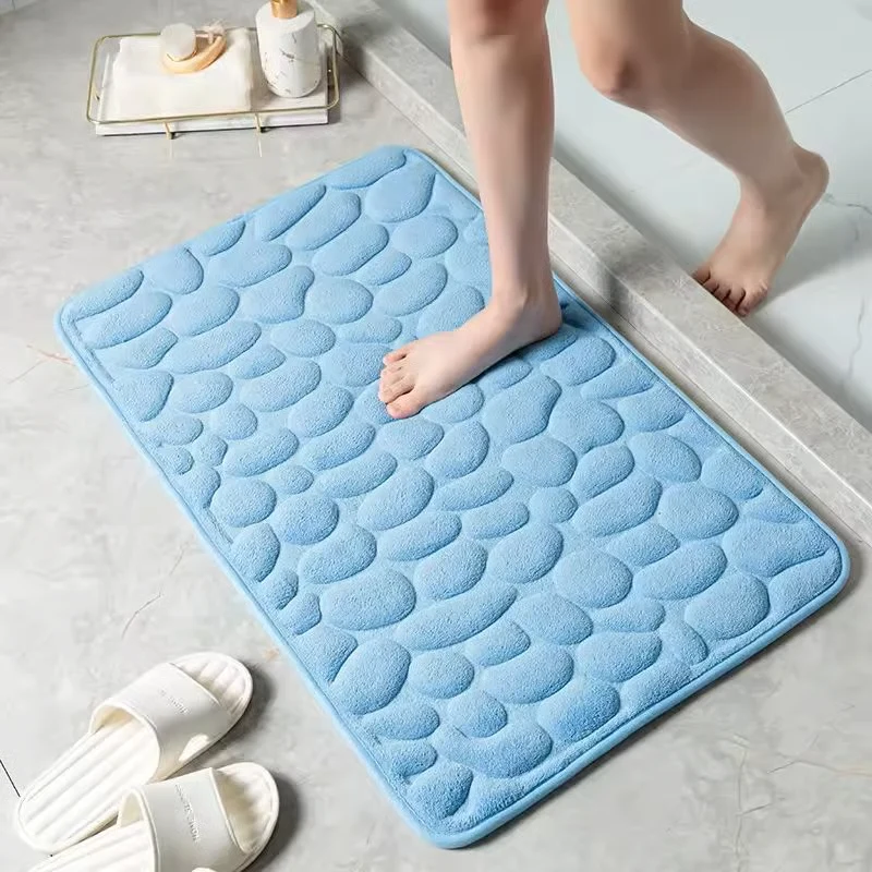 Lichtblauwe Anti-Slip Douche- en Badmat 40 × 60 cm – Veilig & Waterafvoerend
