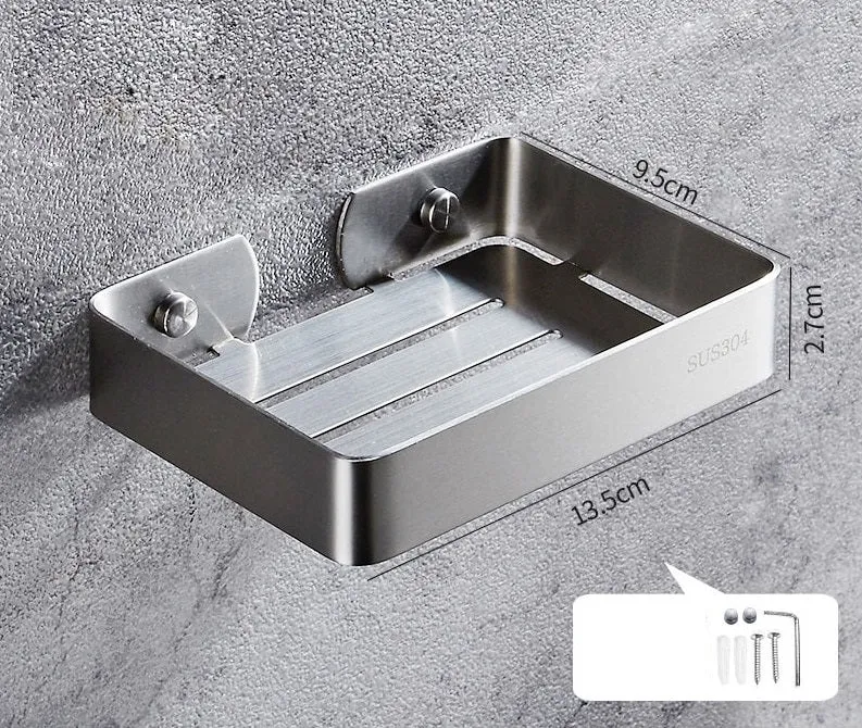 Porte savon mural inox avec rebord