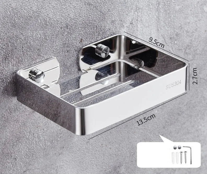 Porte savon mural inox avec rebord