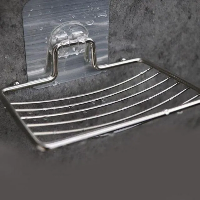 Porte savon pour douche avec grille en inox