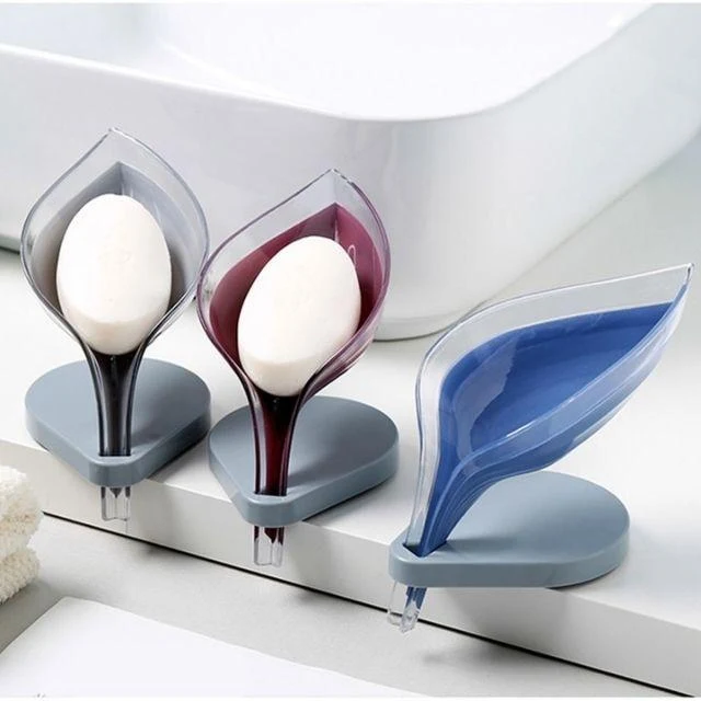 Porte savon transparent avec écoulement