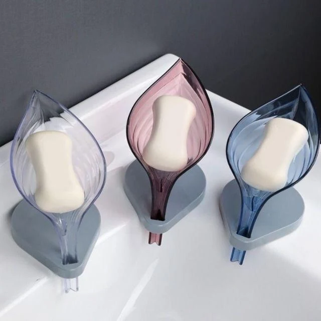 Porte savon transparent avec écoulement