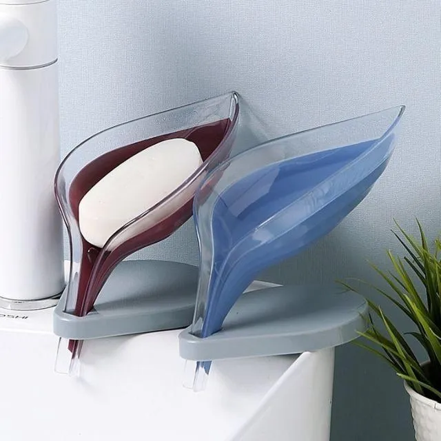 Porte savon transparent avec écoulement
