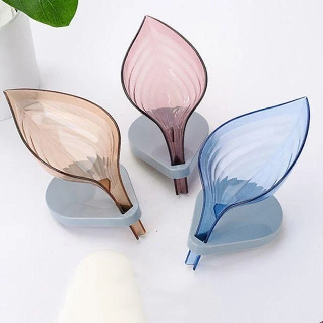 Porte savon transparent avec écoulement