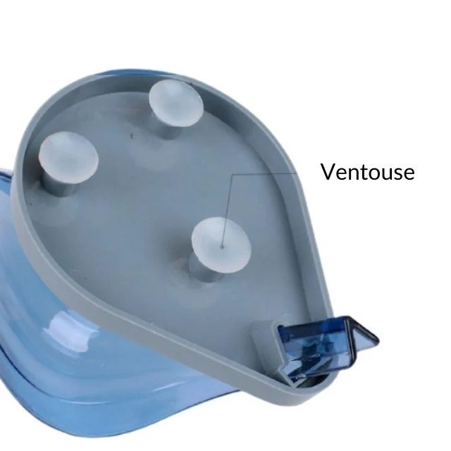 Porte savon transparent avec écoulement