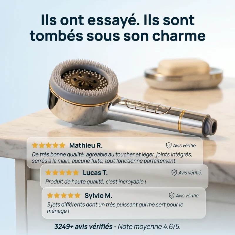 Pommeau de douche économique connecté avec filtre