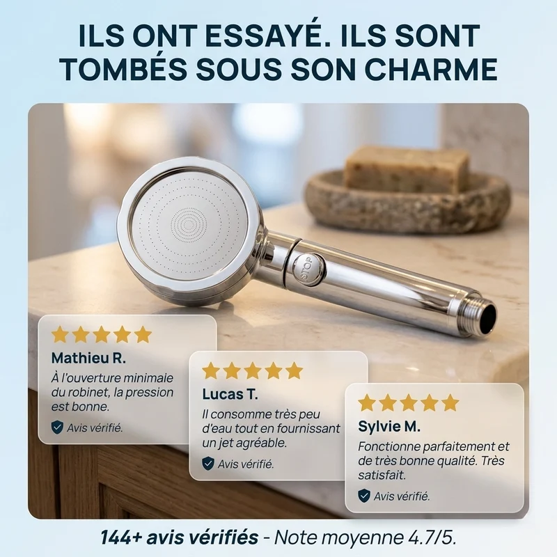Pommeau de douche à économie d’eau