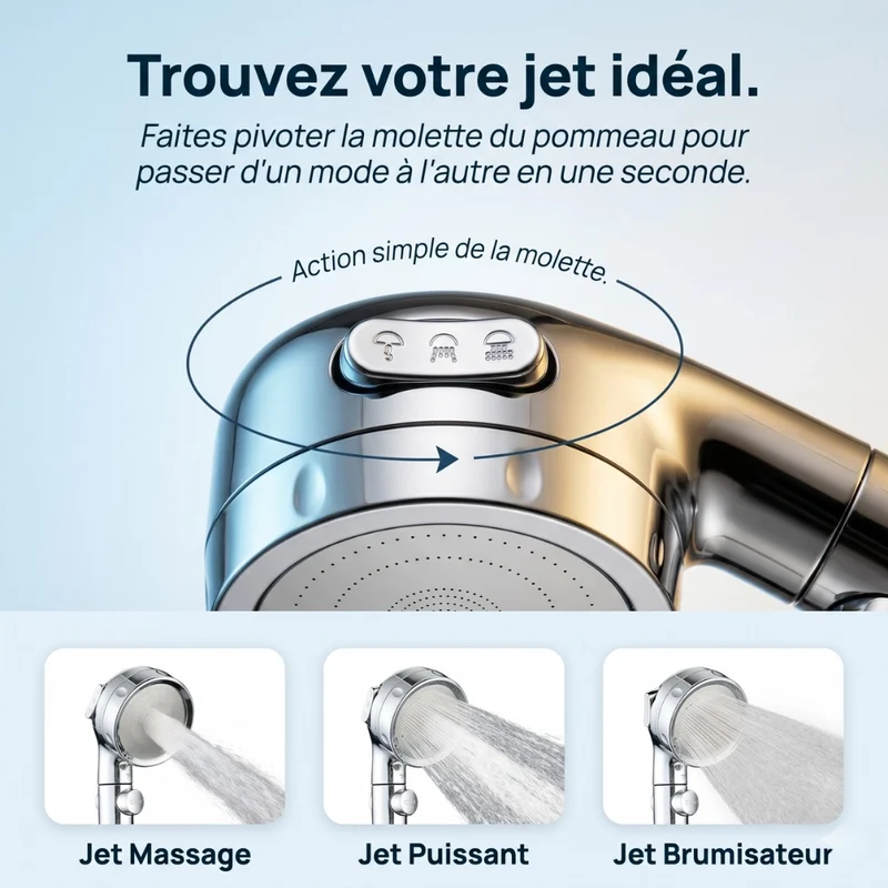 Pommeau de douche à économie d’eau