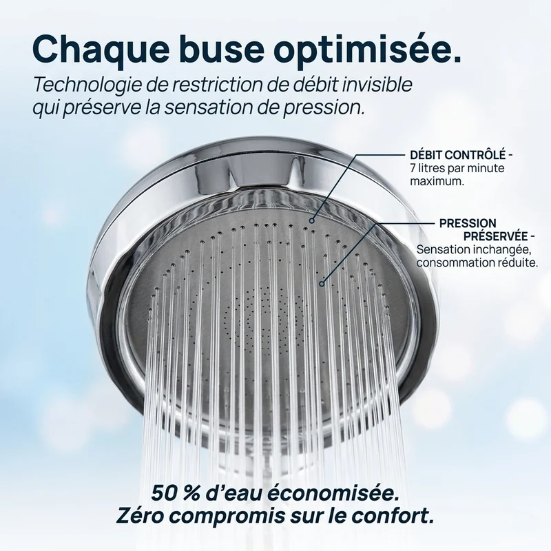 Pommeau de douche à économie d’eau