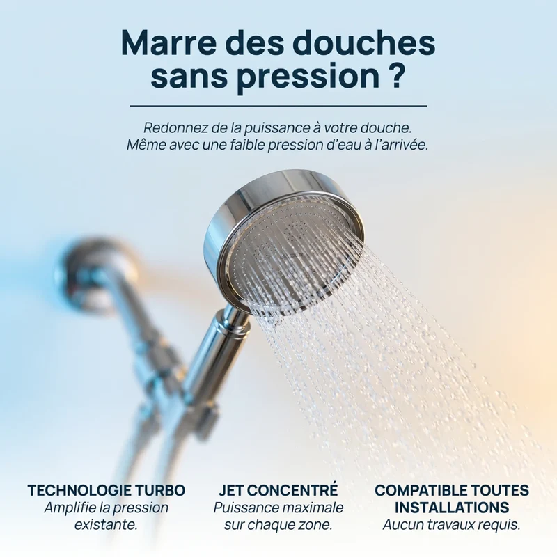 Pommeau de douche haute pression en acier inoxydable
