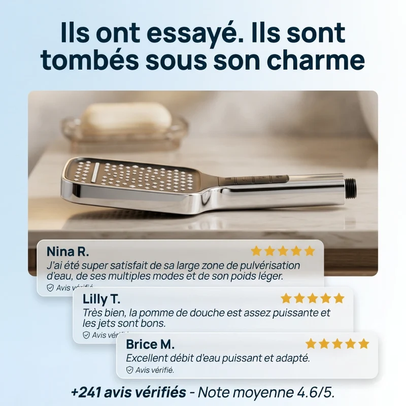Pommeau de douche haute pression 3 en 1