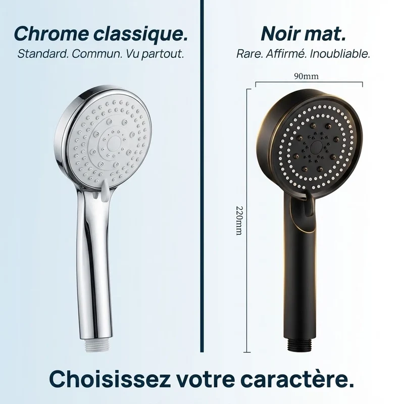 Pommeau de douche noir design