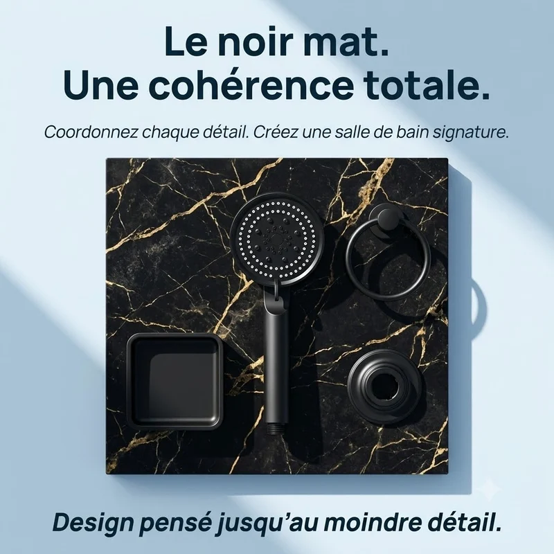 Pommeau de douche noir design