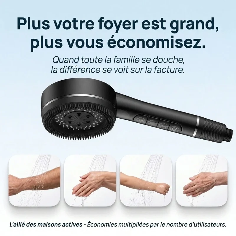 Pommeau de douche intelligent noir