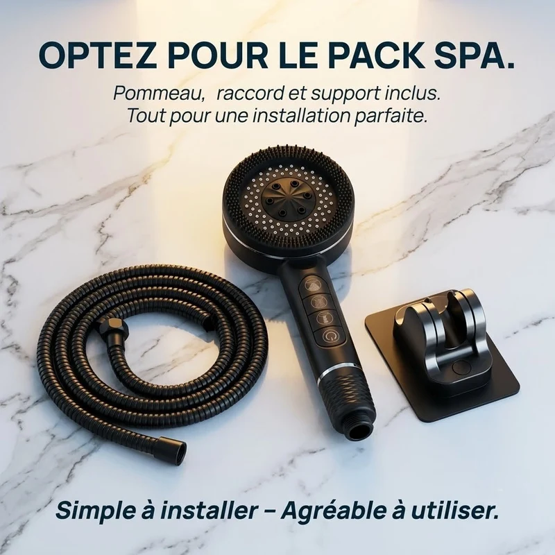 Pommeau de douche intelligent noir
