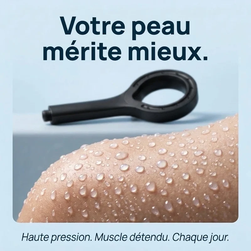 Pommeau de douche noir pressurisé