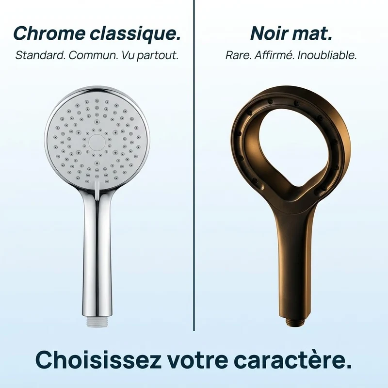 Pommeau de douche noir pressurisé