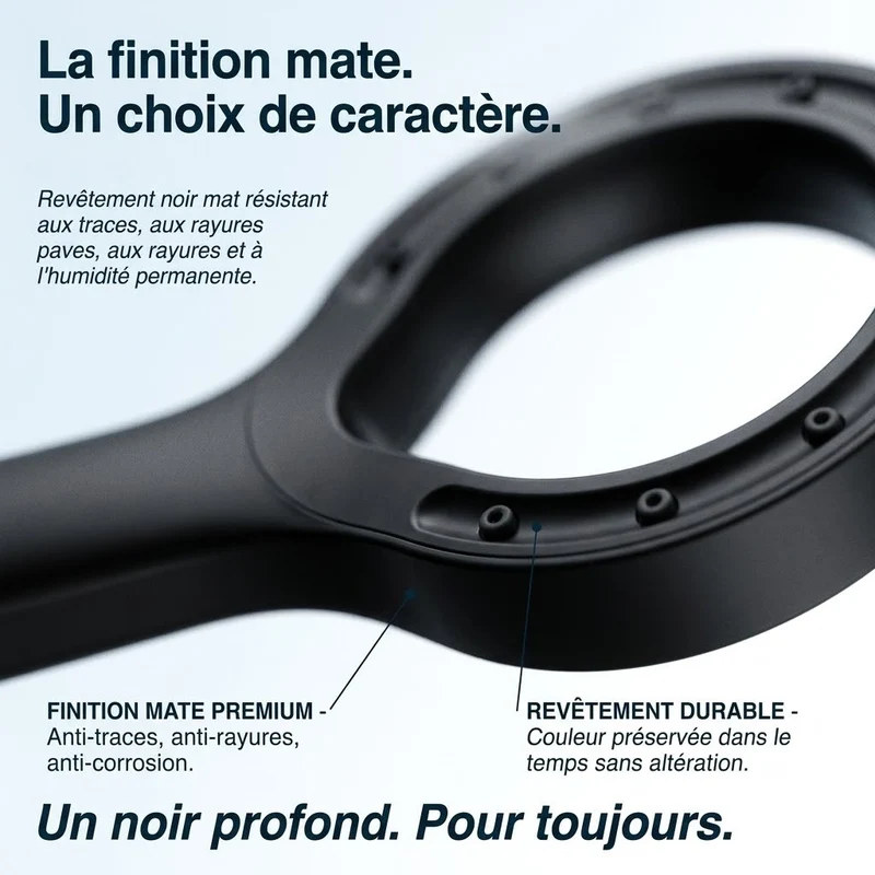 Pommeau de douche noir pressurisé