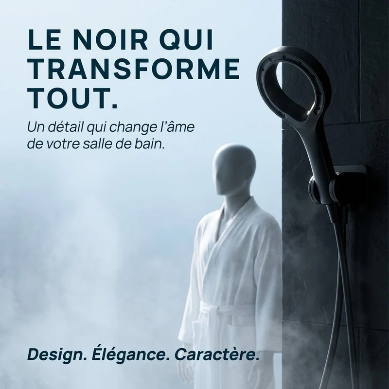 Pommeau de douche noir pressurisé