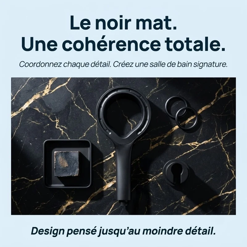 Pommeau de douche noir pressurisé
