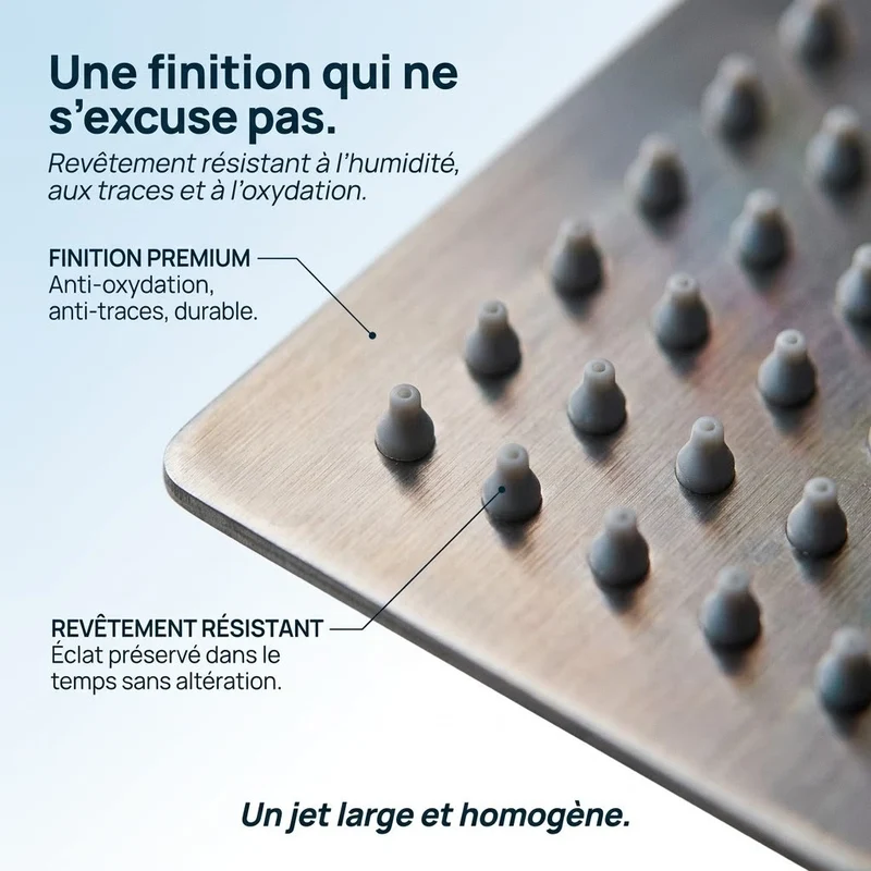 Pommeau de douche carré en acier inoxydable