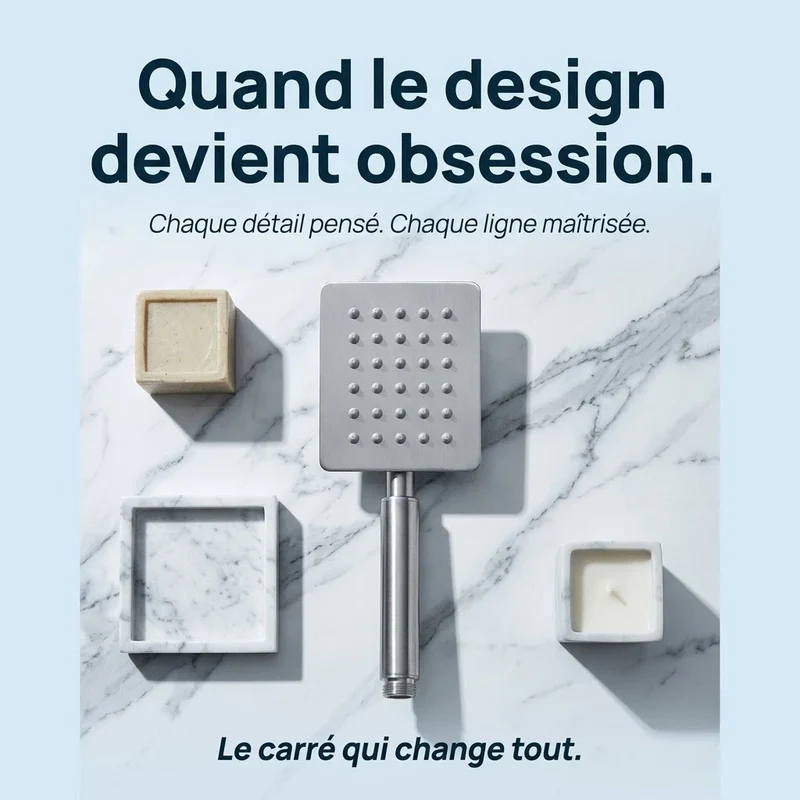 Pommeau de douche carré en acier inoxydable
