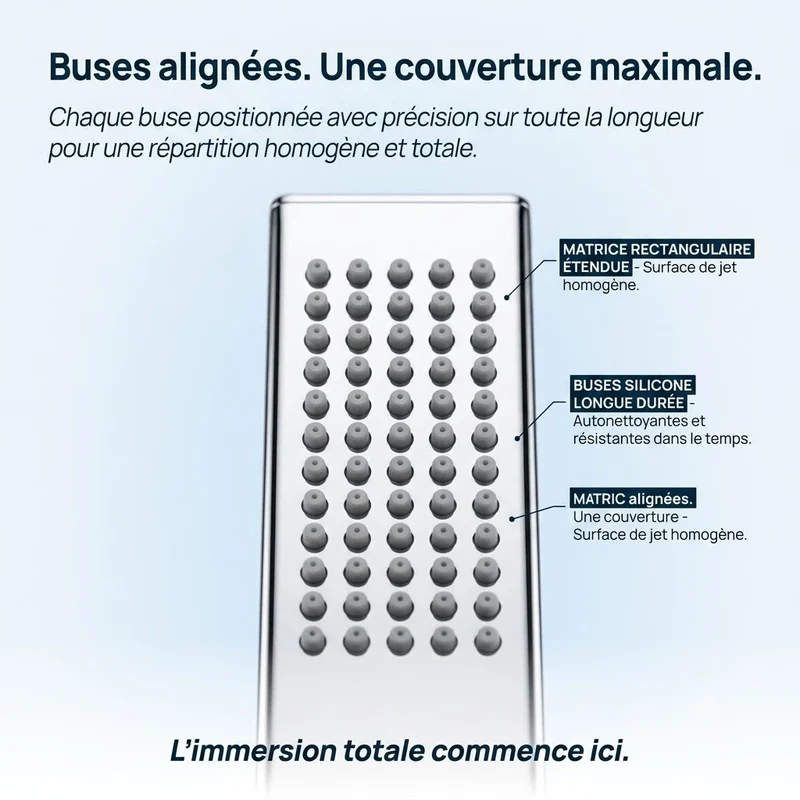 Pommeau de douche rectangulaire chromé