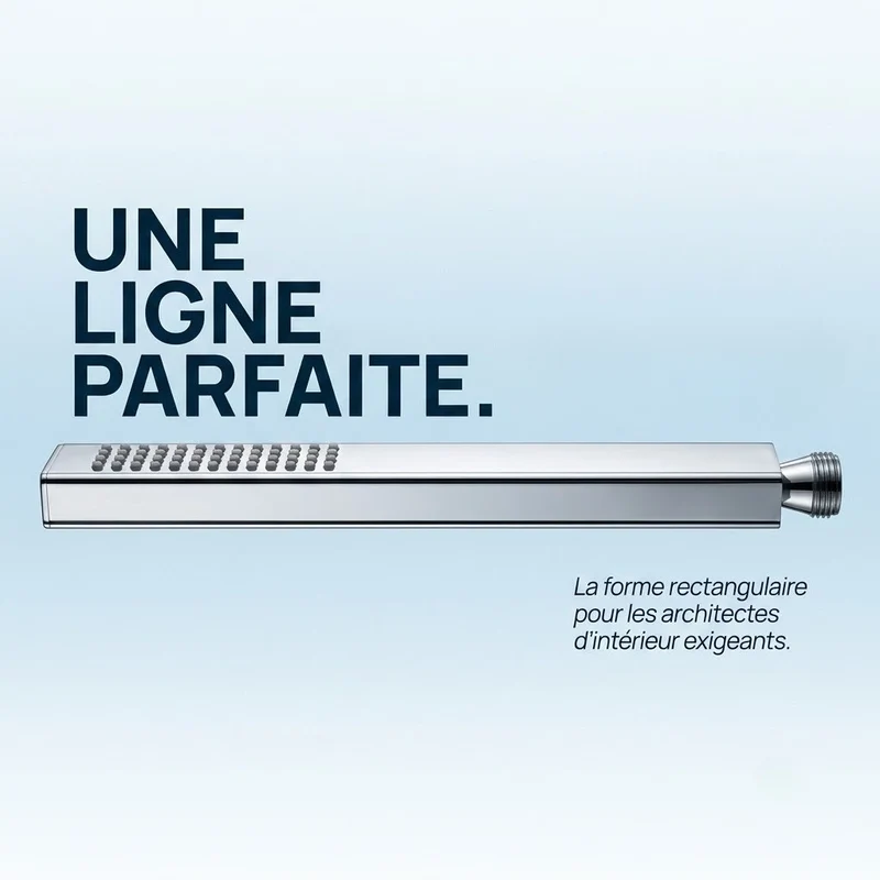 Pommeau de douche rectangulaire chromé