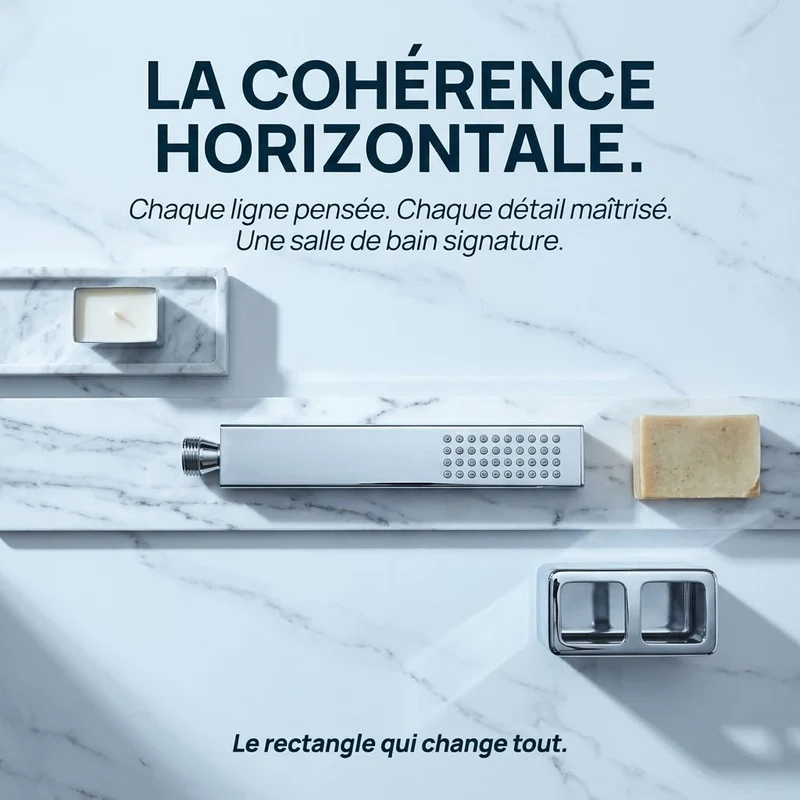 Pommeau de douche rectangulaire chromé