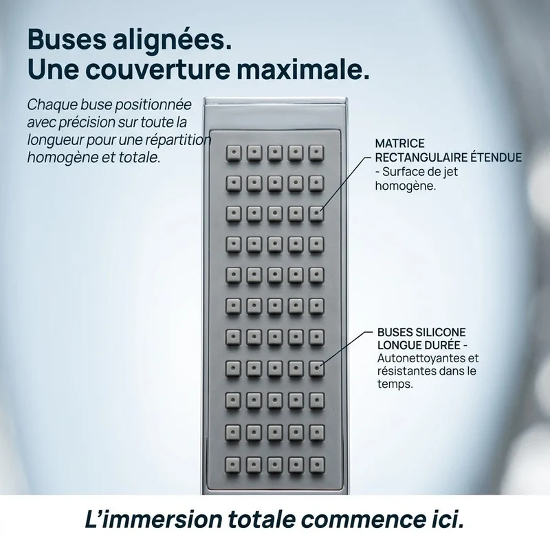 Pommeau de douche rectangulaire économie d'eau