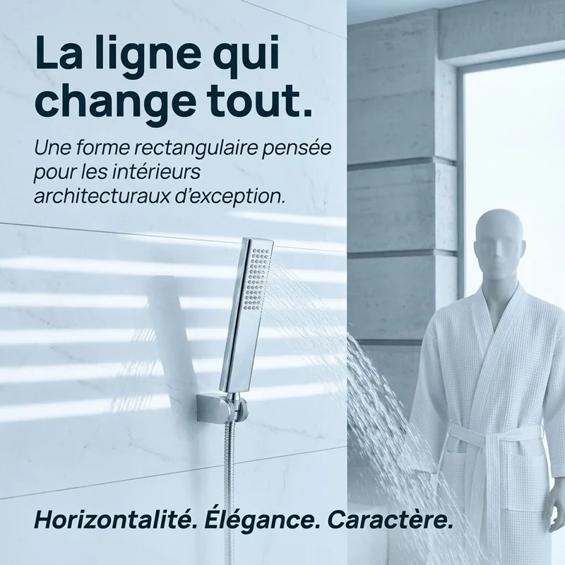 Pommeau de douche rectangulaire à buses