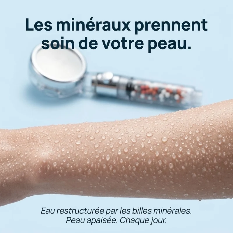 Pommeau de douche à billes stop eau