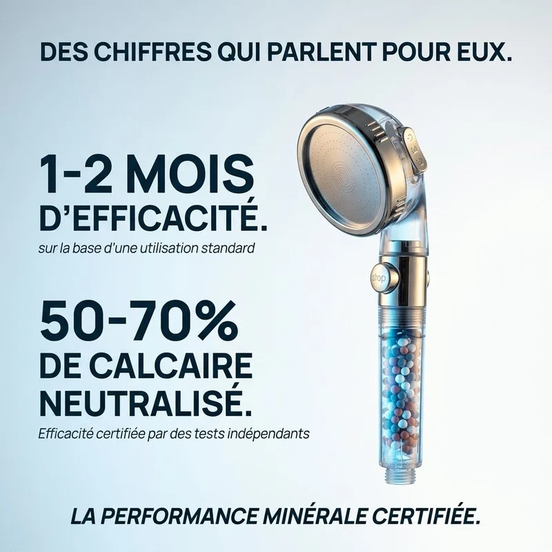 Pommeau de douche à billes stop eau