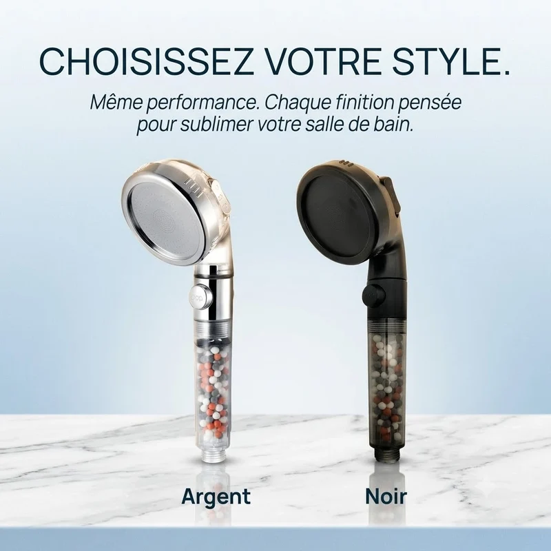 Pommeau de douche à billes stop eau