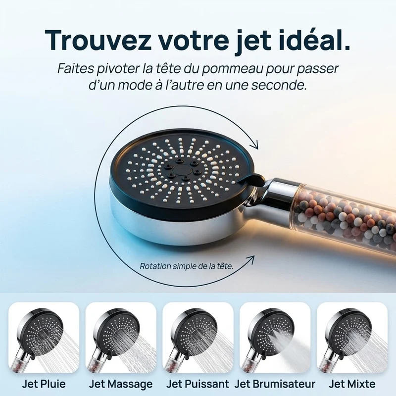 Pommeau de douche à billes effet pluie