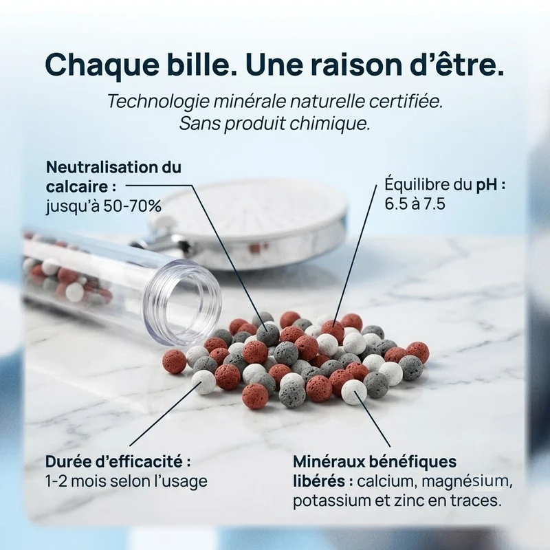 Pommeau de douche à billes effet pluie