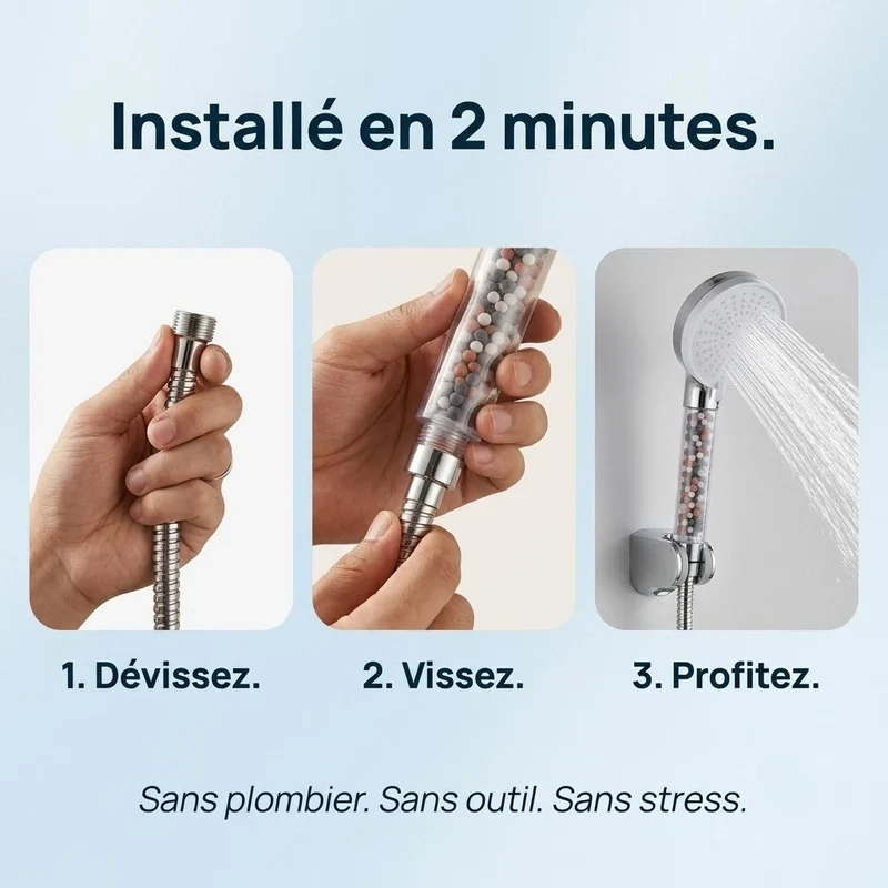 Pommeau de douche à billes effet pluie
