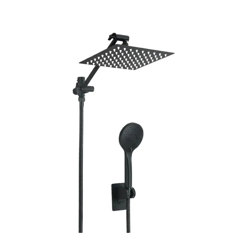 Pommeau de douche double kit complet noir