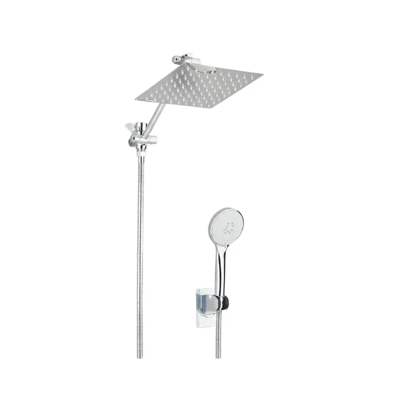 Pommeau de douche double kit complet chrome
