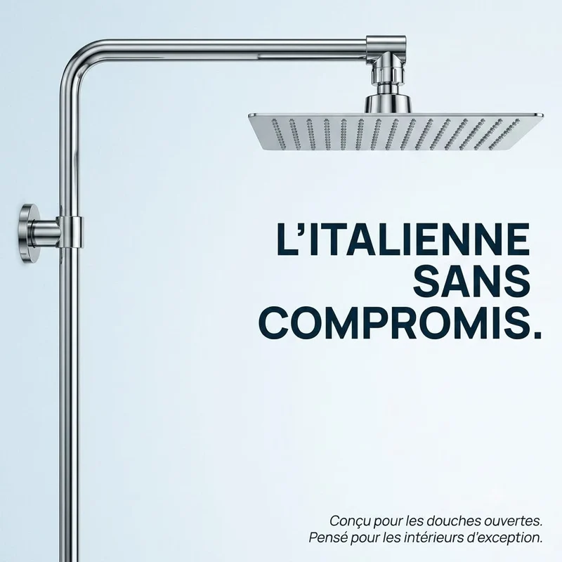 Pommeau de douche italienne carré en acier inoxydable