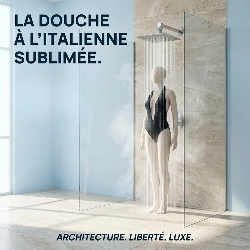 Pommeau de douche italienne carré en acier inoxydable