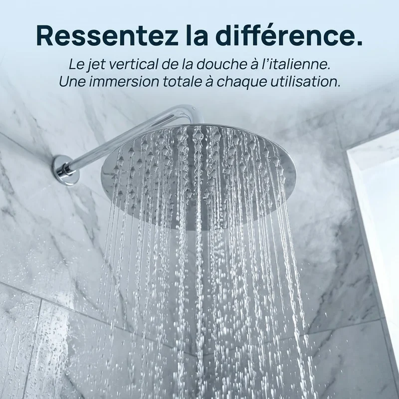Pommeau de douche italienne rond en acier inoxydable