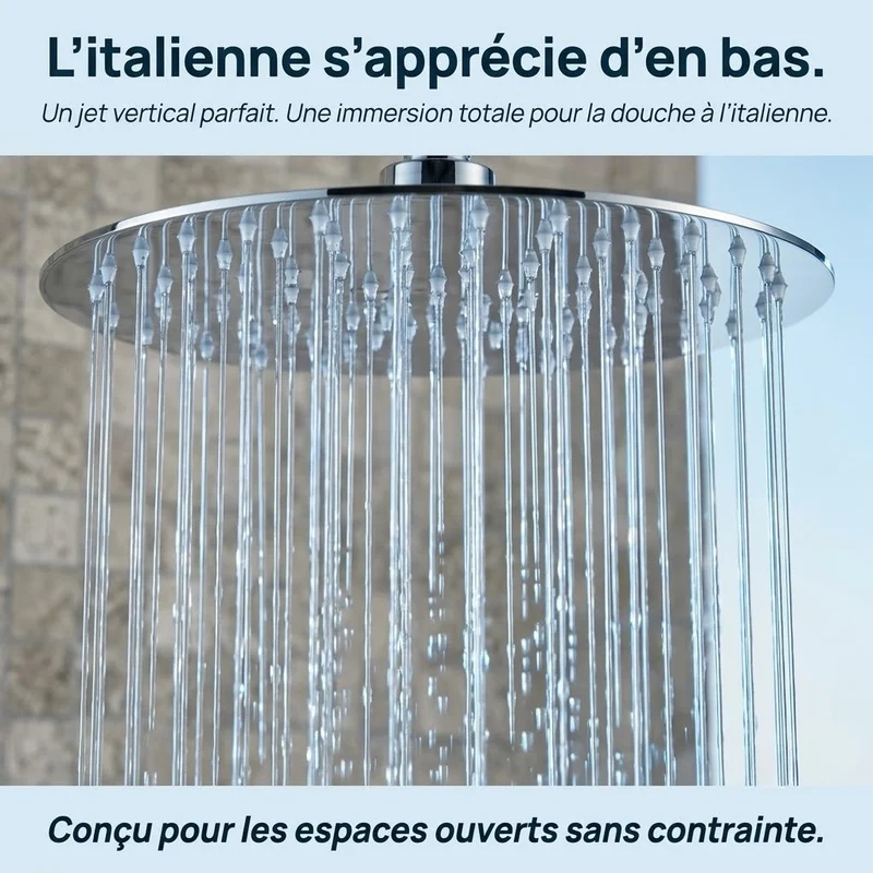Pommeau de douche italienne rond en acier inoxydable
