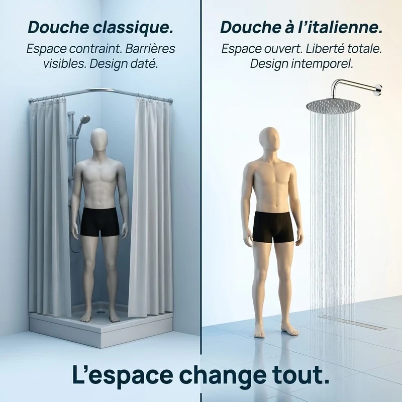 Pommeau de douche italienne rond en acier inoxydable