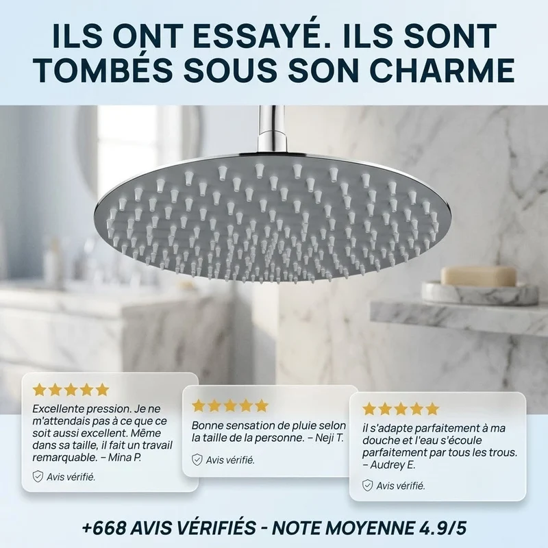 Pommeau de douche italienne rond en acier inoxydable